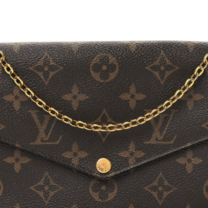 Louis Vuitton Monogram Pochette Felicie Chain Wallet Fuchsia 9 of 11