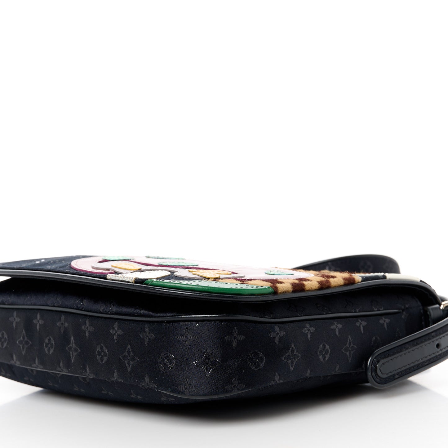 Satin Mini Monogram Conte De Fees Patchwork Musette Black