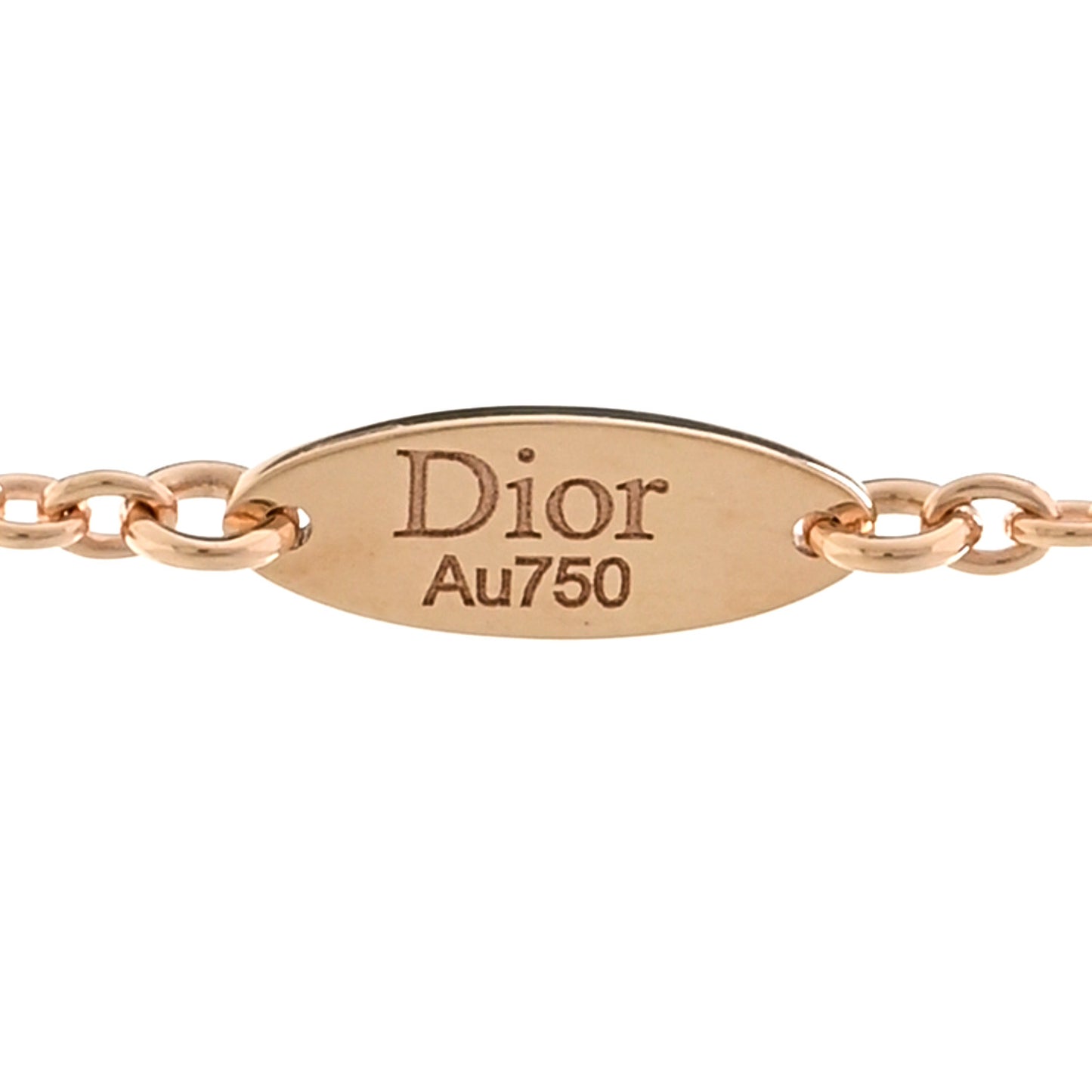 CHRISTIAN DIOR 18K Rose Gold Diamond Black Onyx Rose Des Vents Necklace