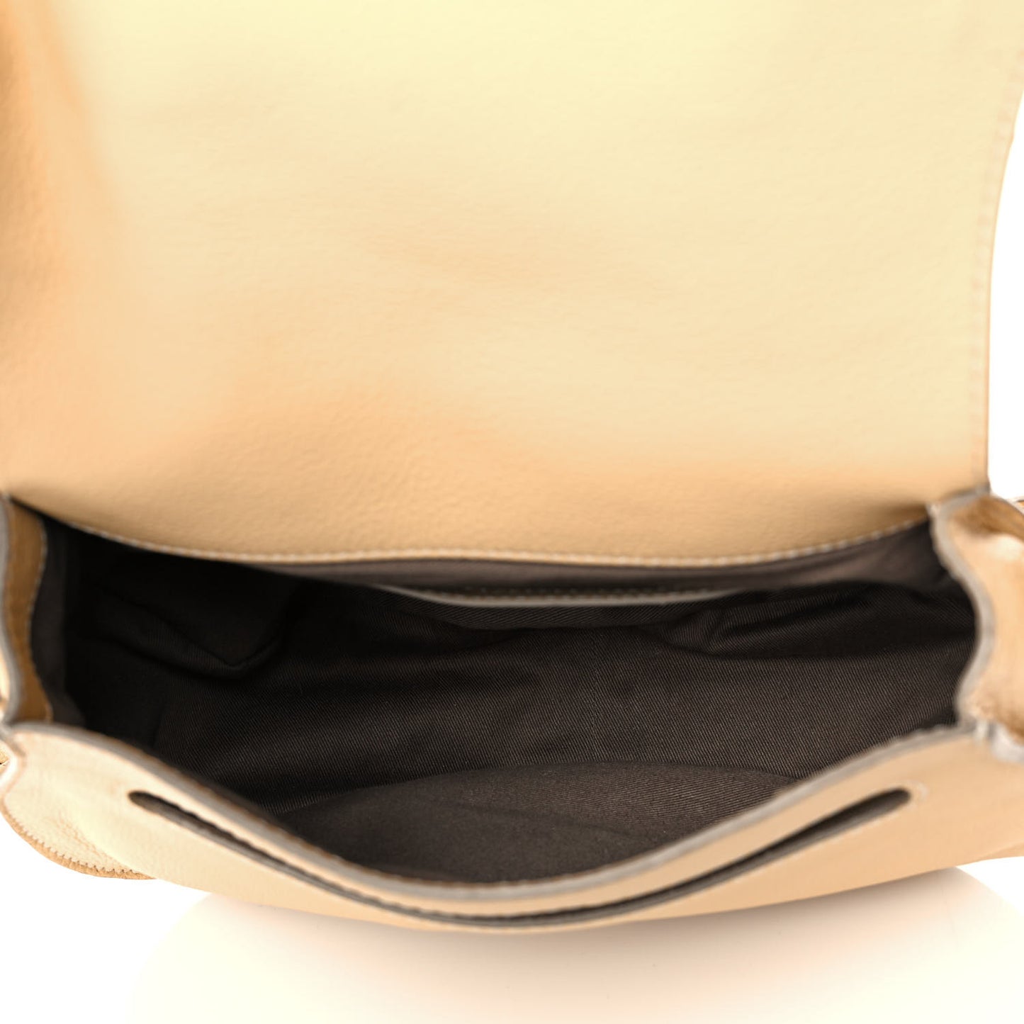 Grained Calfskin Medium Marcie Saddle Bag Cork Beige