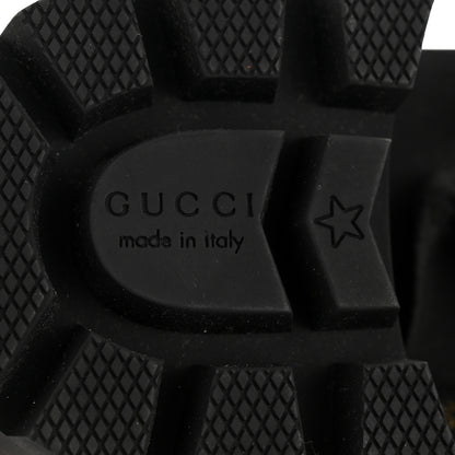 Gucci Calfskin Sylvie Web Womens Lace Up Combat Boots 36 Black 8 of 9