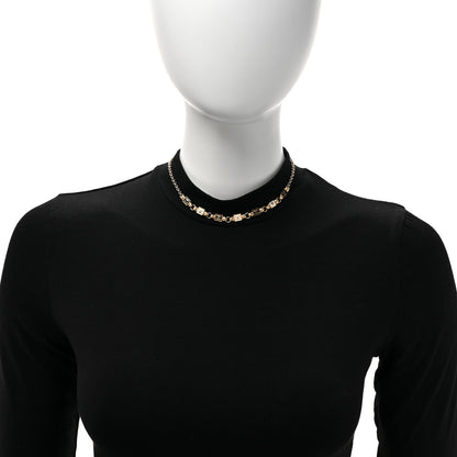 Chanel Metal Enamel CC Squares Choker Gold White Black 2 of 5