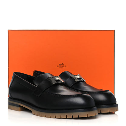 Hermes Calfskin Womens Faubourg Loafers 38.5 Black 9 of 9
