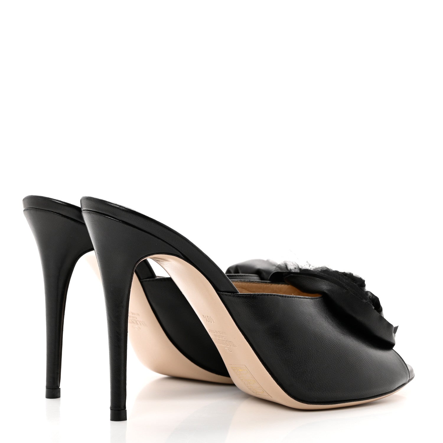 Valentino Garavani Nappa Rose Slide Sandals 40.5 Black 4 of 9