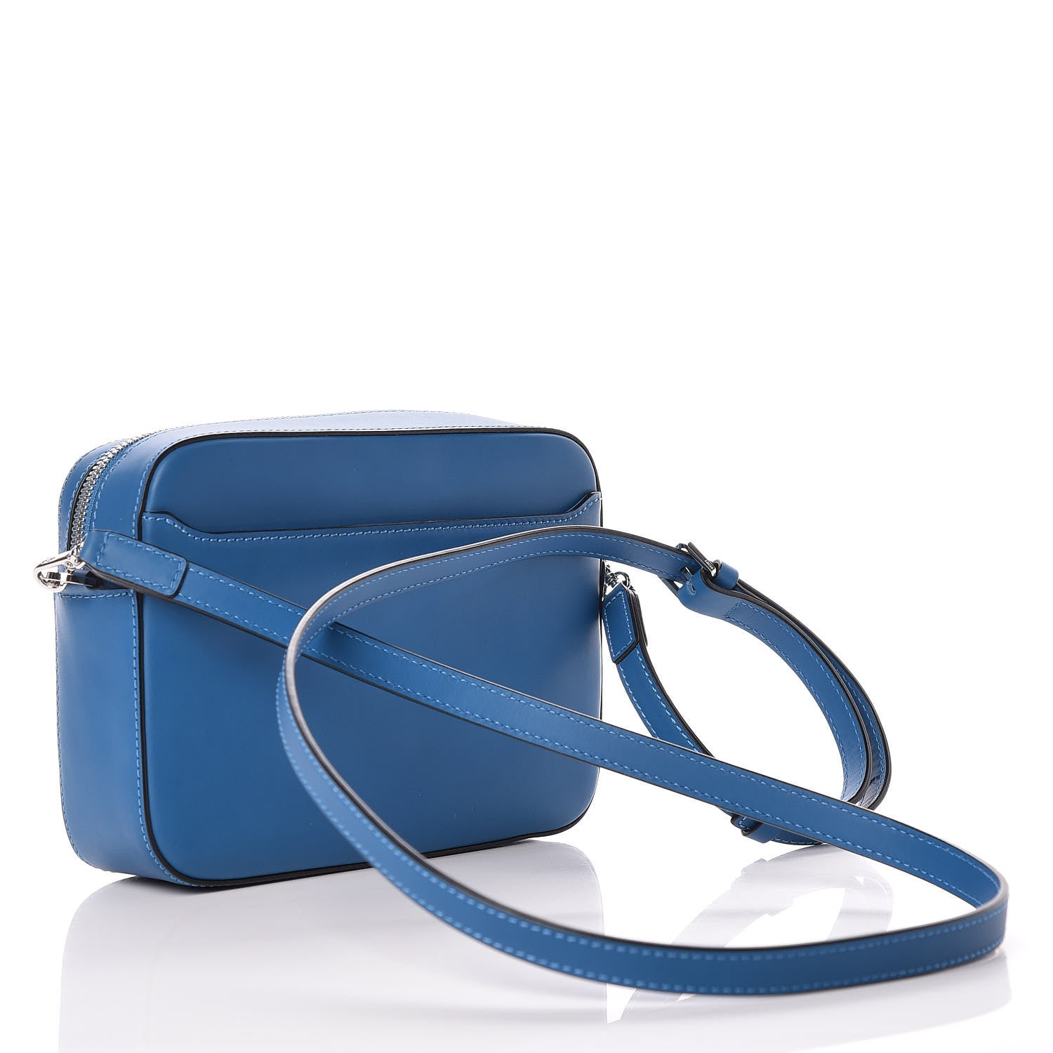 MCM Calfskin Repro Crossbody Bag Blue 3 of 10