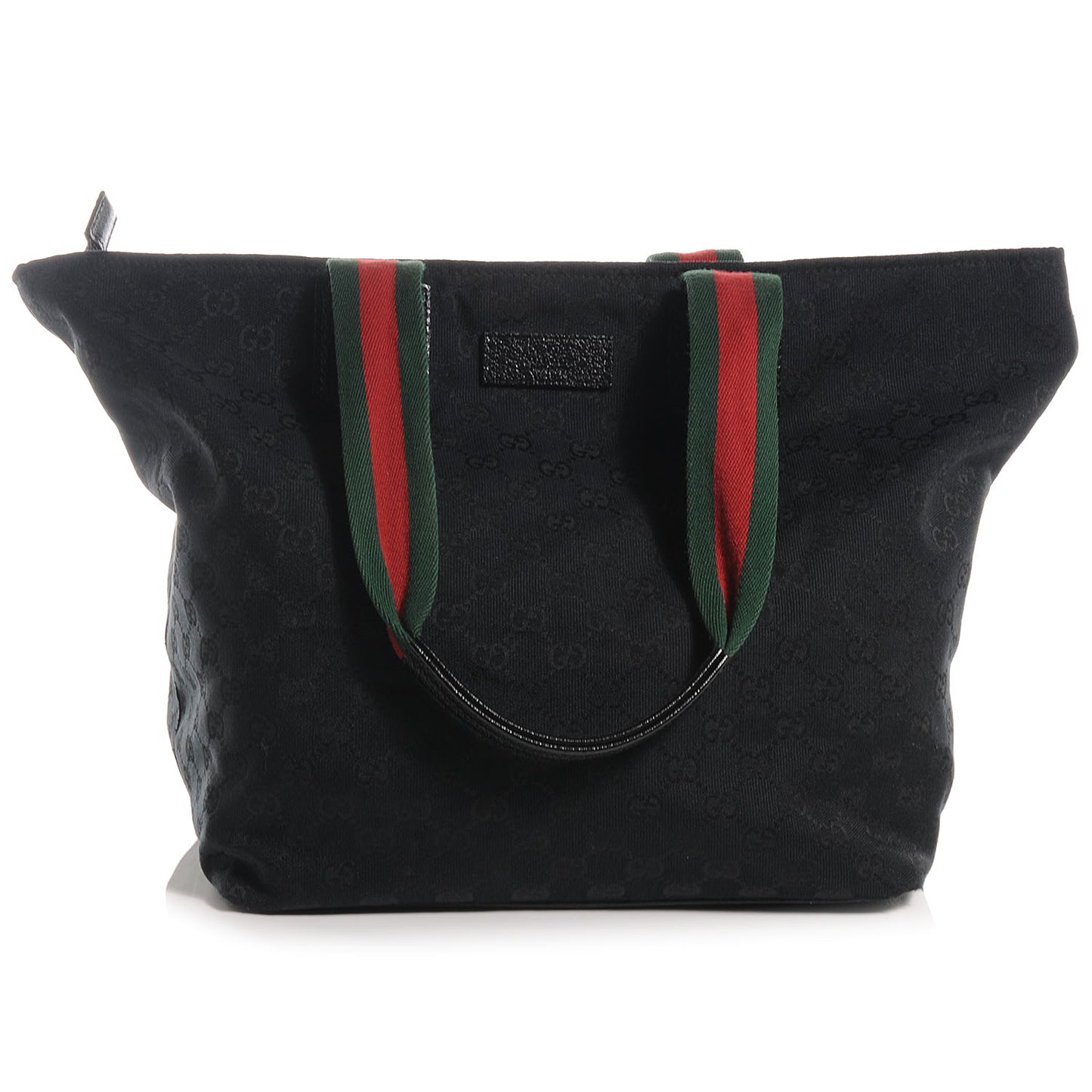 GG Monogram Large Web Handle Vertical Tote Black