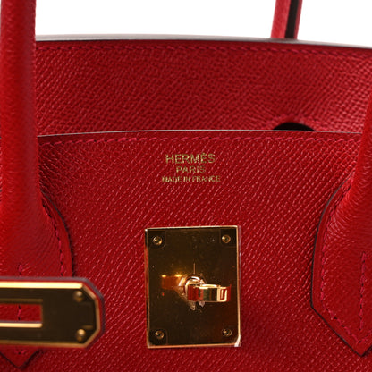 Hermes Epsom Birkin 30 Rouge Casaque 6 of 13