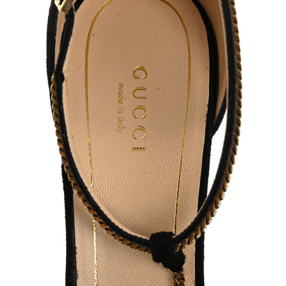 Gucci Kid Scamosciato Ankle Chain Pump 39.5 Black 7 of 8