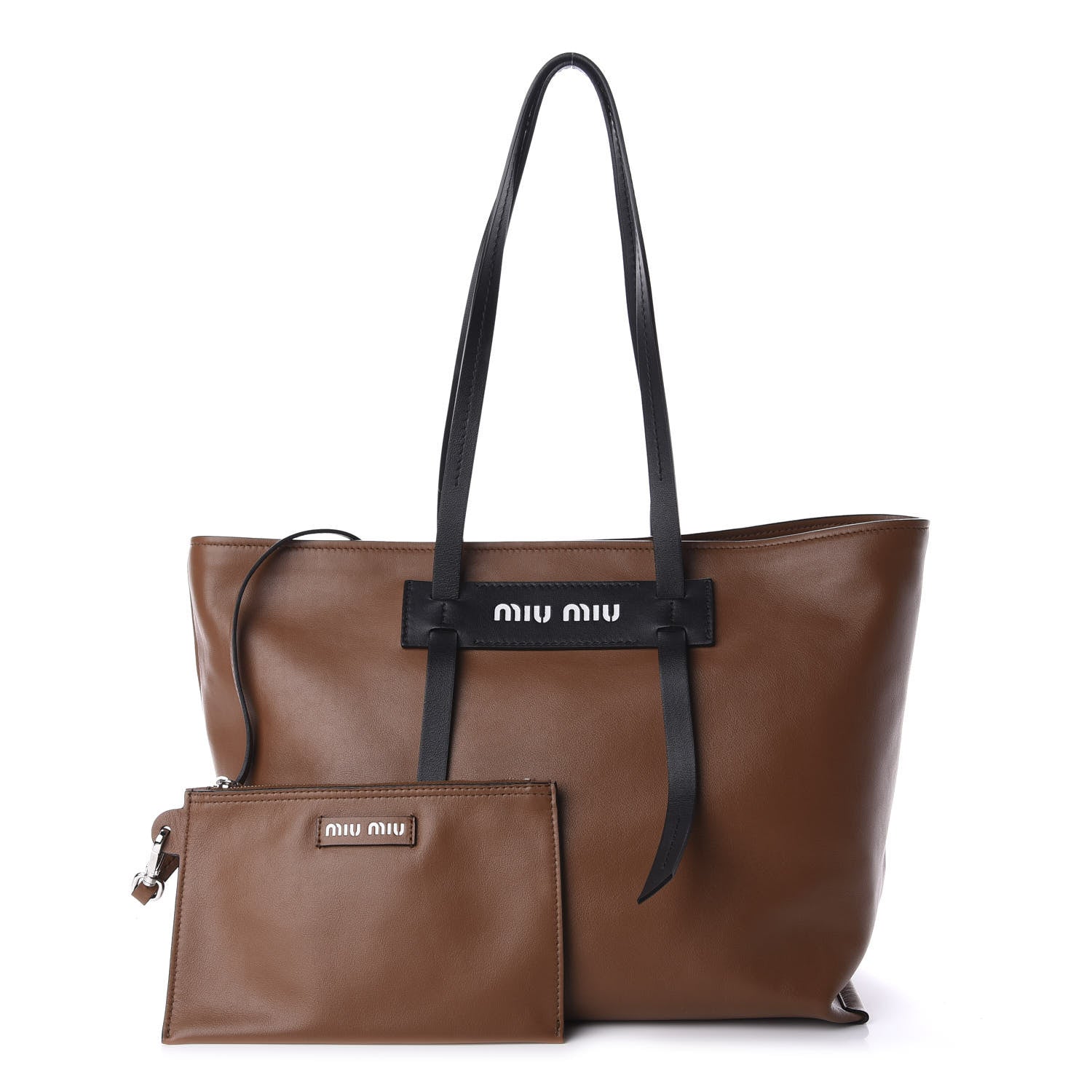 Miu Miu Grace Lux Tote Cognac Black 1 of 10