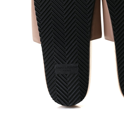 Saint Laurent Lambskin Joan Slide Sandals 37 Nude 11 of 12