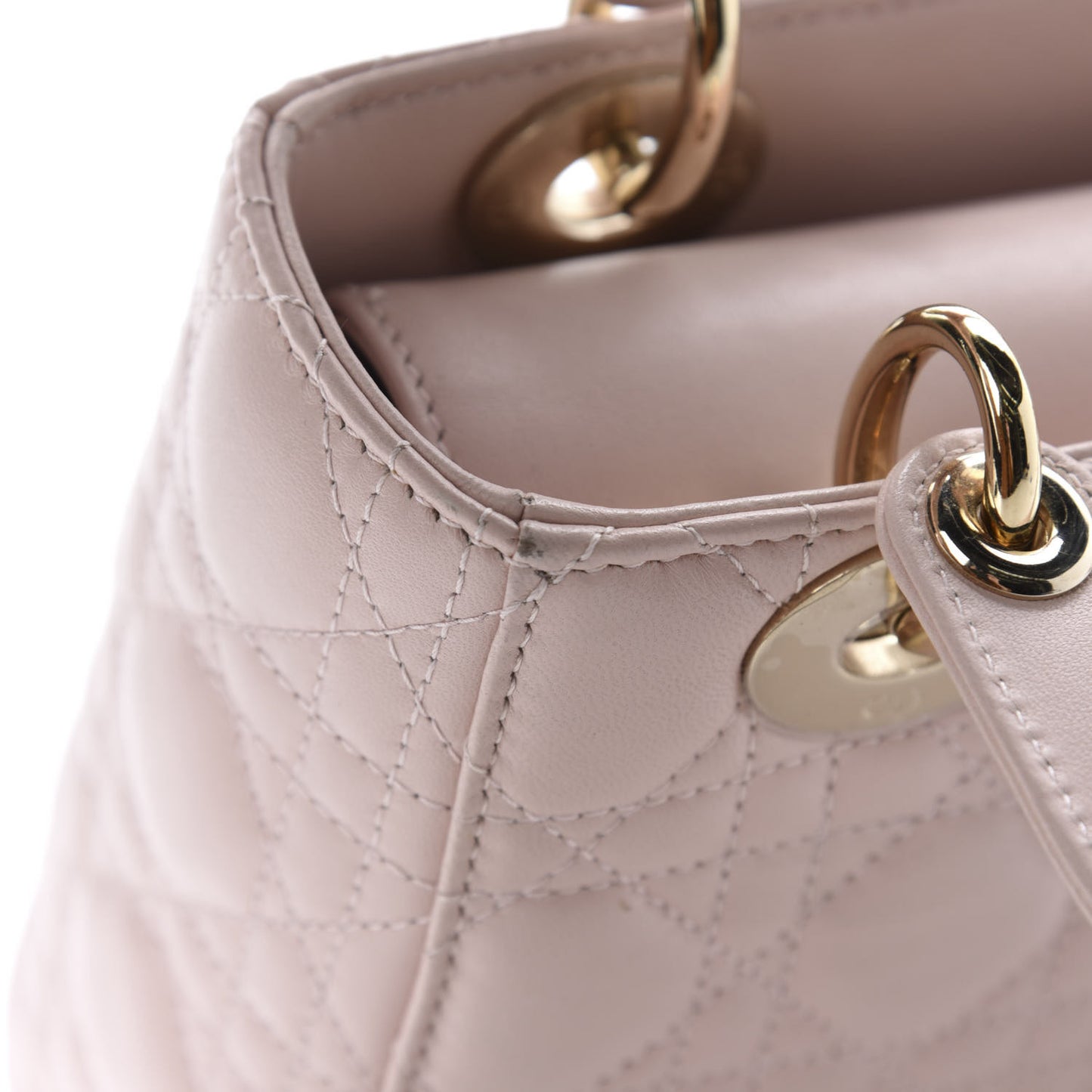 Lambskin Cannage Small Lucky Badges My Lady Dior Pink