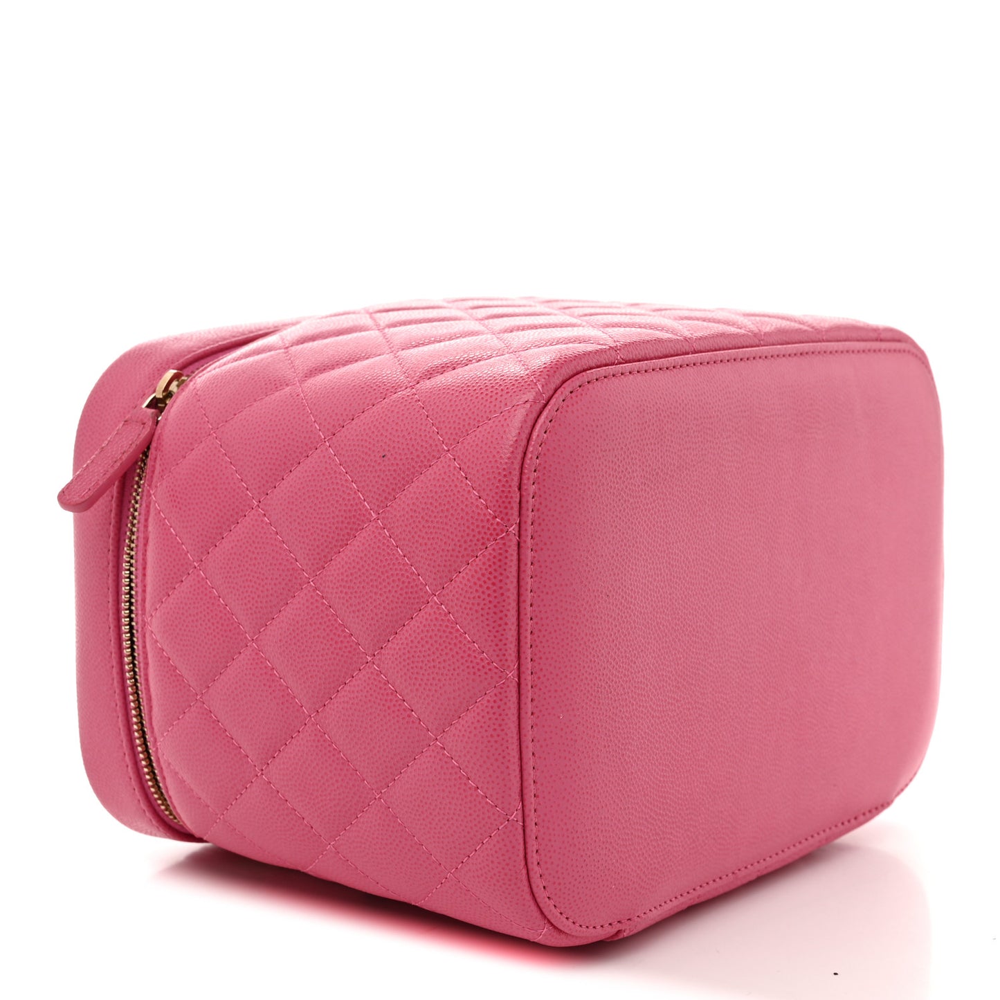 Caviar Quilted Large Vanity Pouch Pink