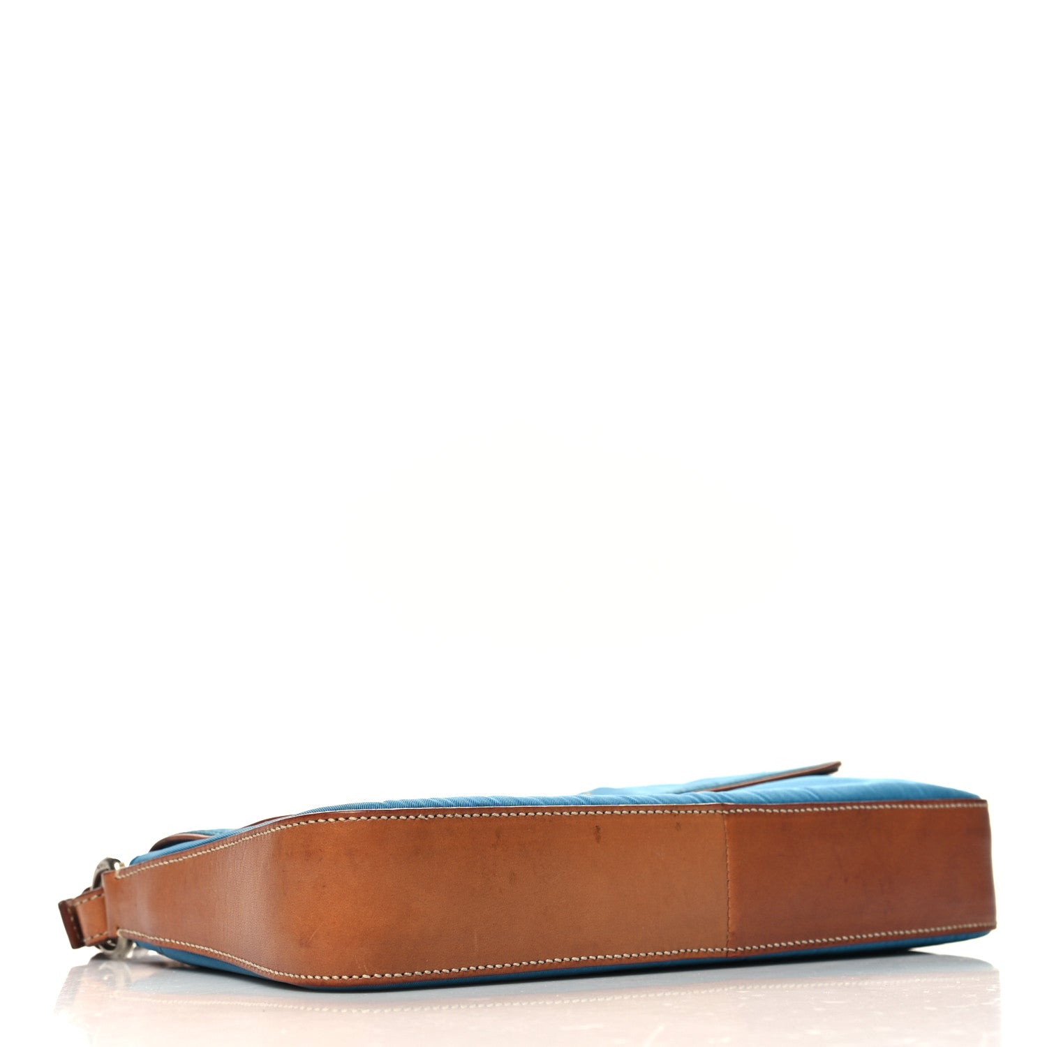 Prada Tessuto Nylon Calfskin Shoulder Bag Blue 4 of 10
