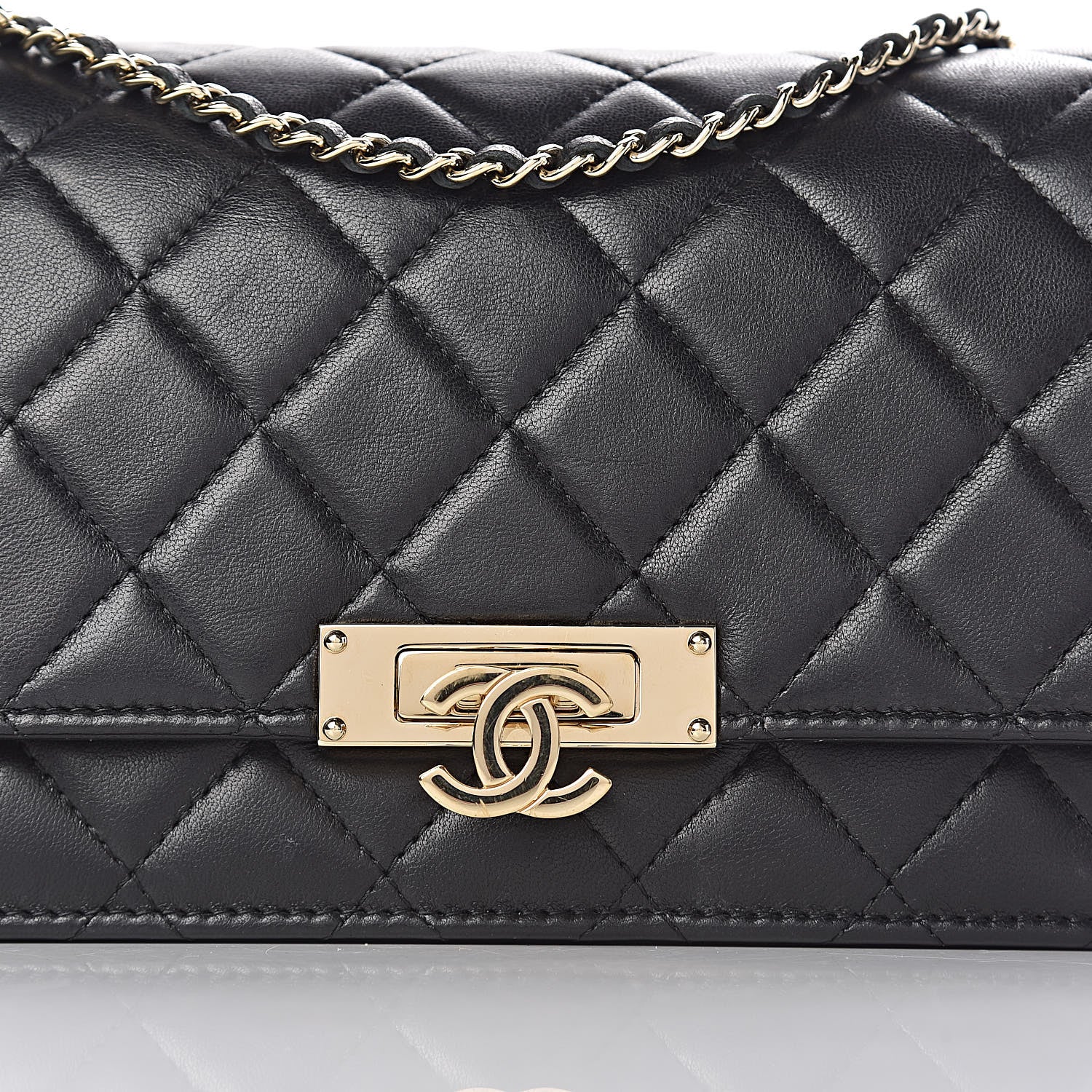 Chanel Lambskin Quilted Golden Class Wallet on Chain WOC Black 20 of 22