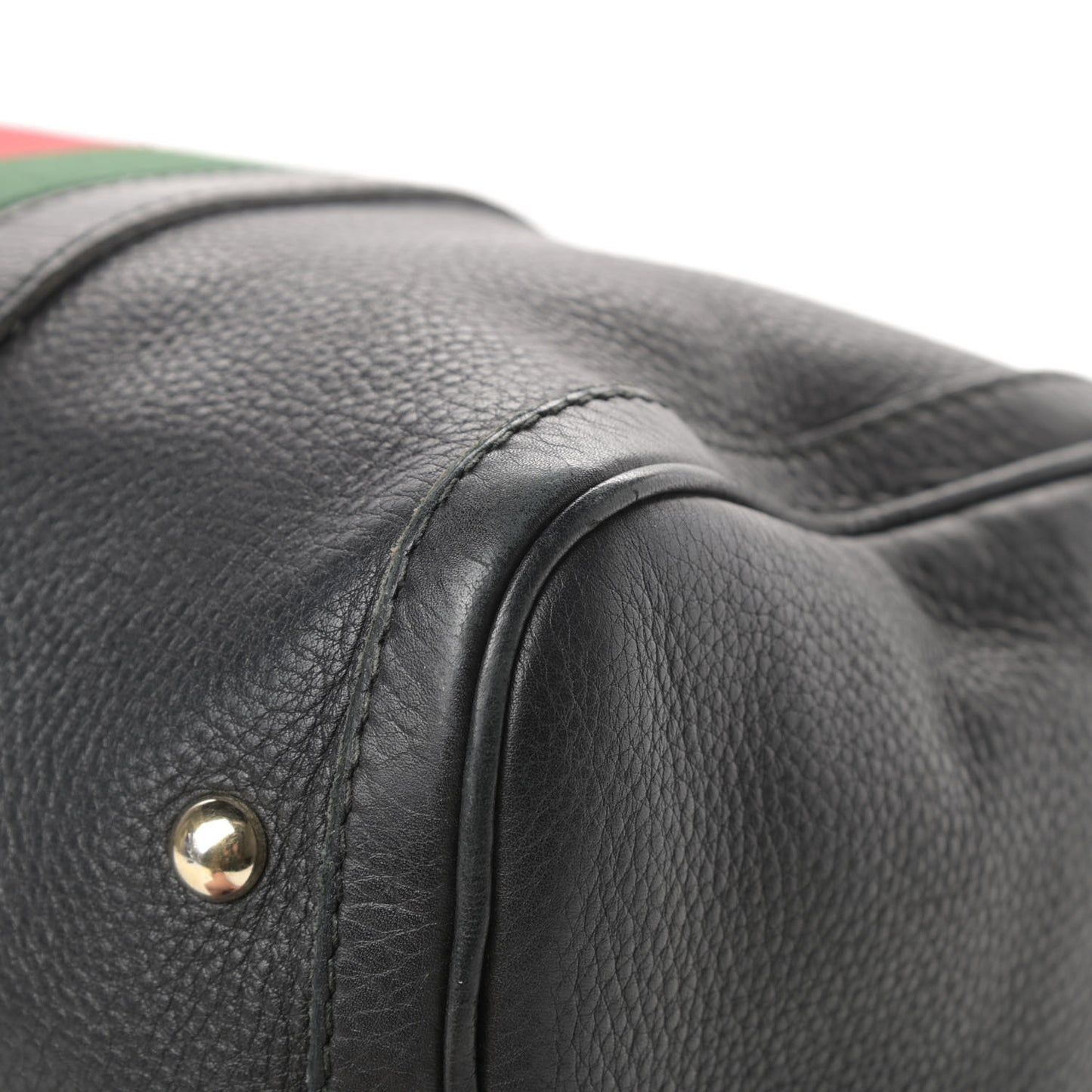 Calfskin Vintage Web Medium Boston Black