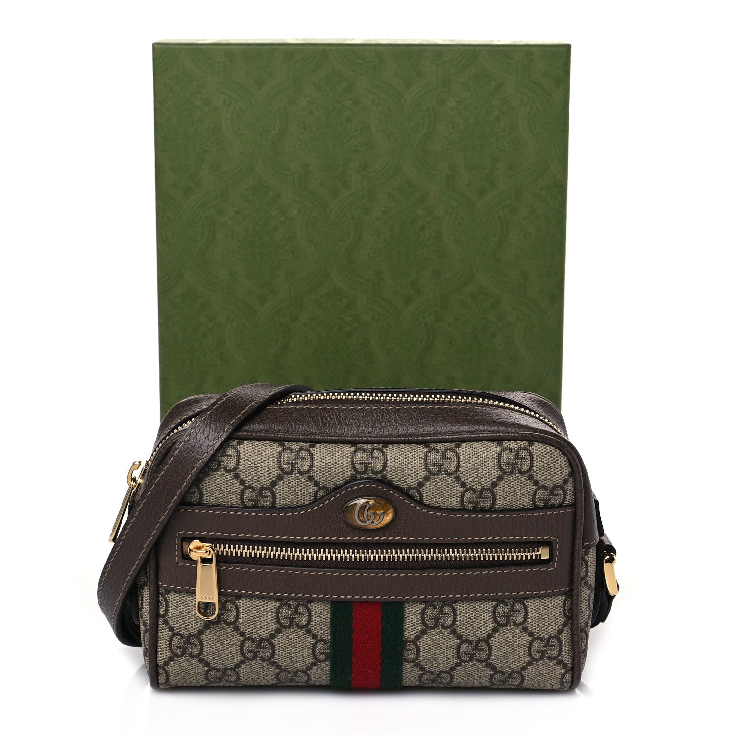 Gucci GG Supreme Monogram Web Mini Ophidia Shoulder Bag Brown 11 of 11