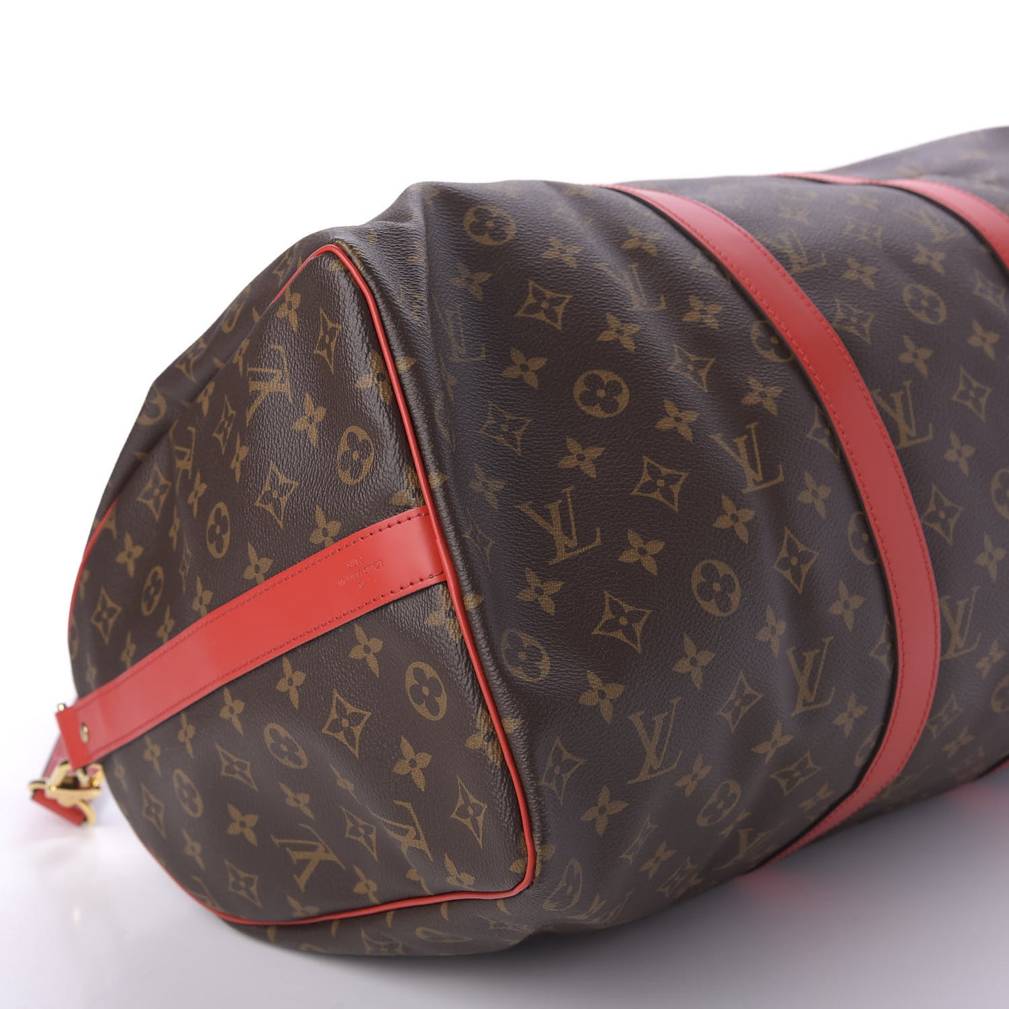 Calfskin Monogram Keepall Bandouliere 50 Coquelicot