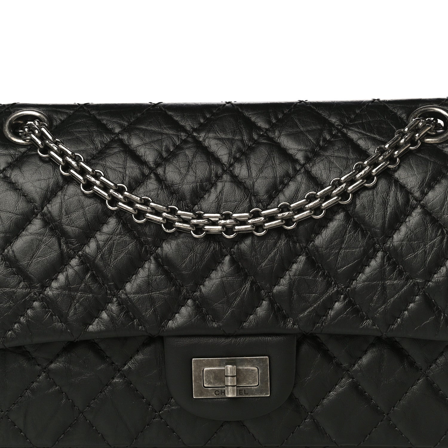 Chanel Aged Calfskin Quilted 2.55 Reissue 225 Flap Black 8 of 15