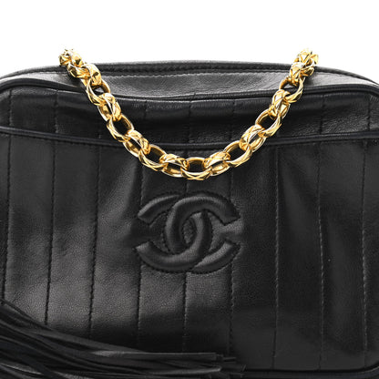 Chanel Lambskin Vertical Quilted CC Tassel Camera Case Black 8 of 10