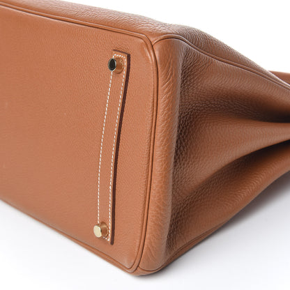 Hermes Taurillon Clemence Birkin 35 Gold 28 of 32