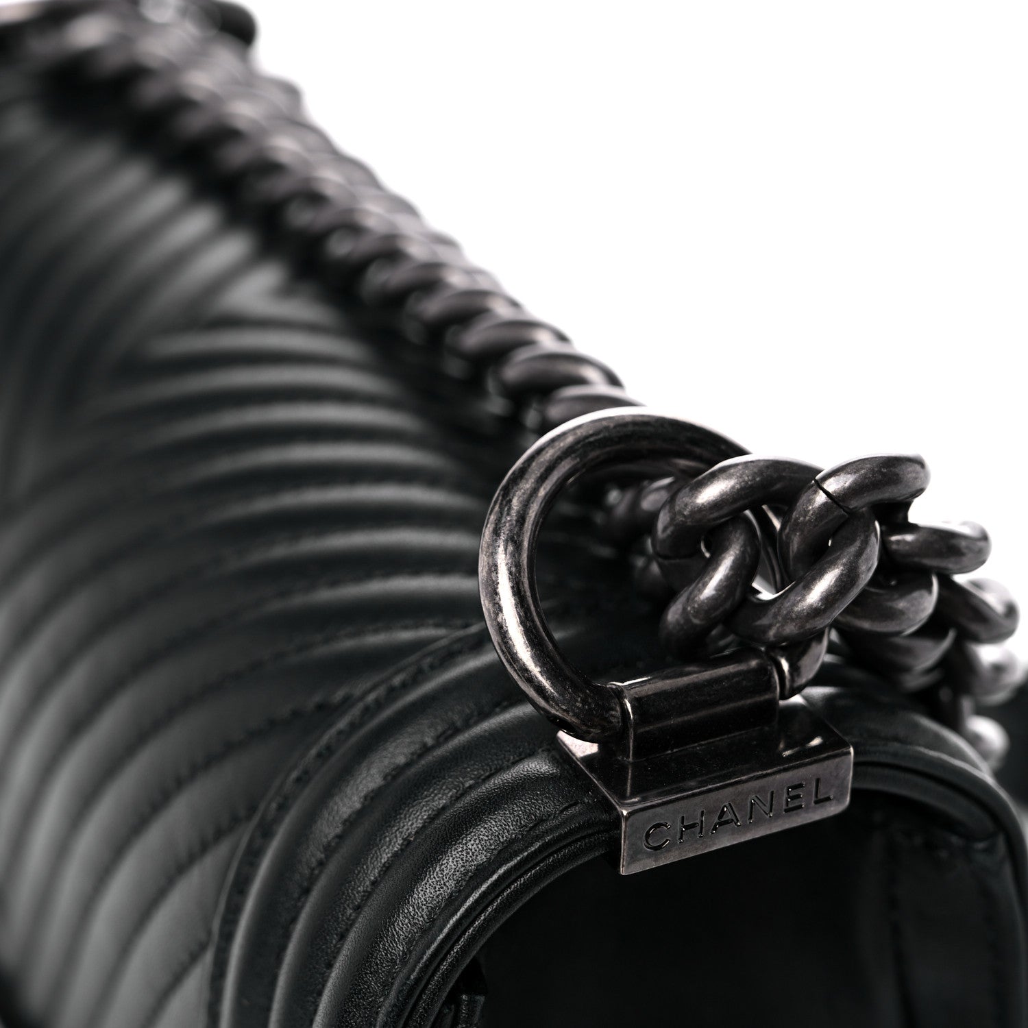 Chanel Calfskin Chevron Quilted Small Boy Flap Black 12 of 13