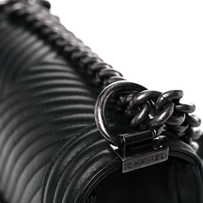 Chanel Calfskin Chevron Quilted Small Boy Flap Black 12 of 13