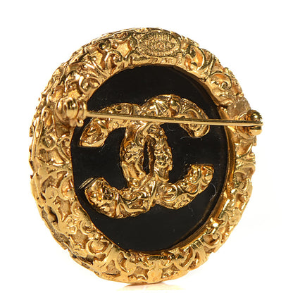 Chanel Enamel CC Baroque Brooch Black Gold 3 of 4