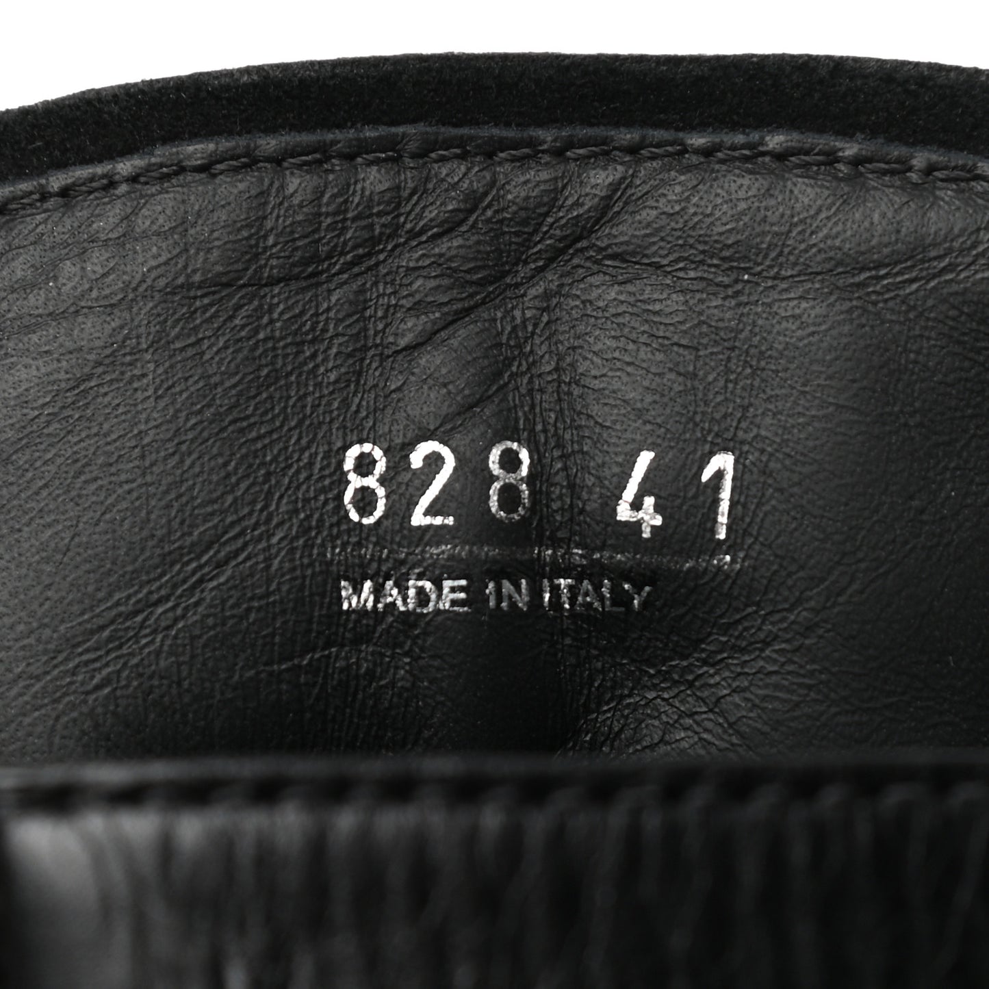 Vitello Lux Nylon Metal Triangle Logo Monolith Pouch Pocket 55mm Tall Combat Boots 41 Black