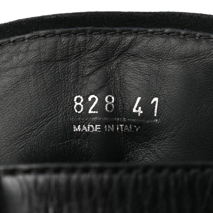 Prada Vitello Lux Nylon Metal Triangle Logo Monolith Pouch Pocket 55mm Tall Combat Boots 41 Black 8 of 11