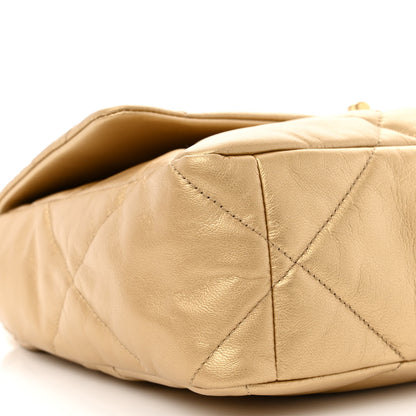 Chanel Metallic Goatskin Quilted Large Chanel 19 Flap Gold 8 of 10