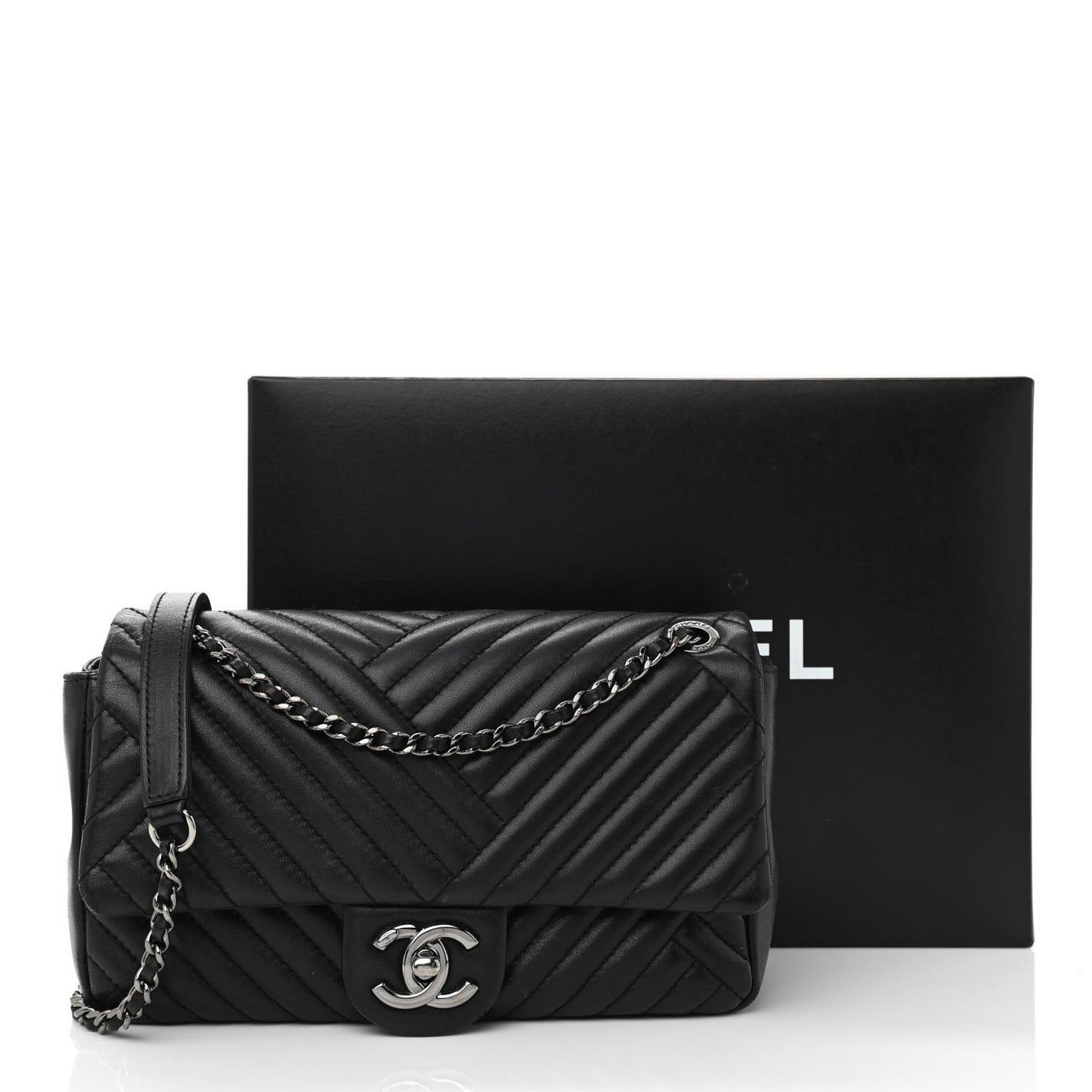 Lambskin Small CC Crossing Flap Black