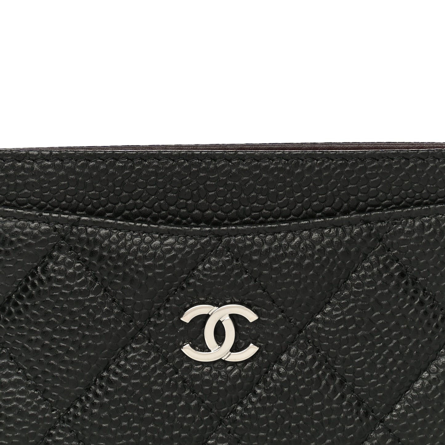 Caviar Quilted Card Holder Black