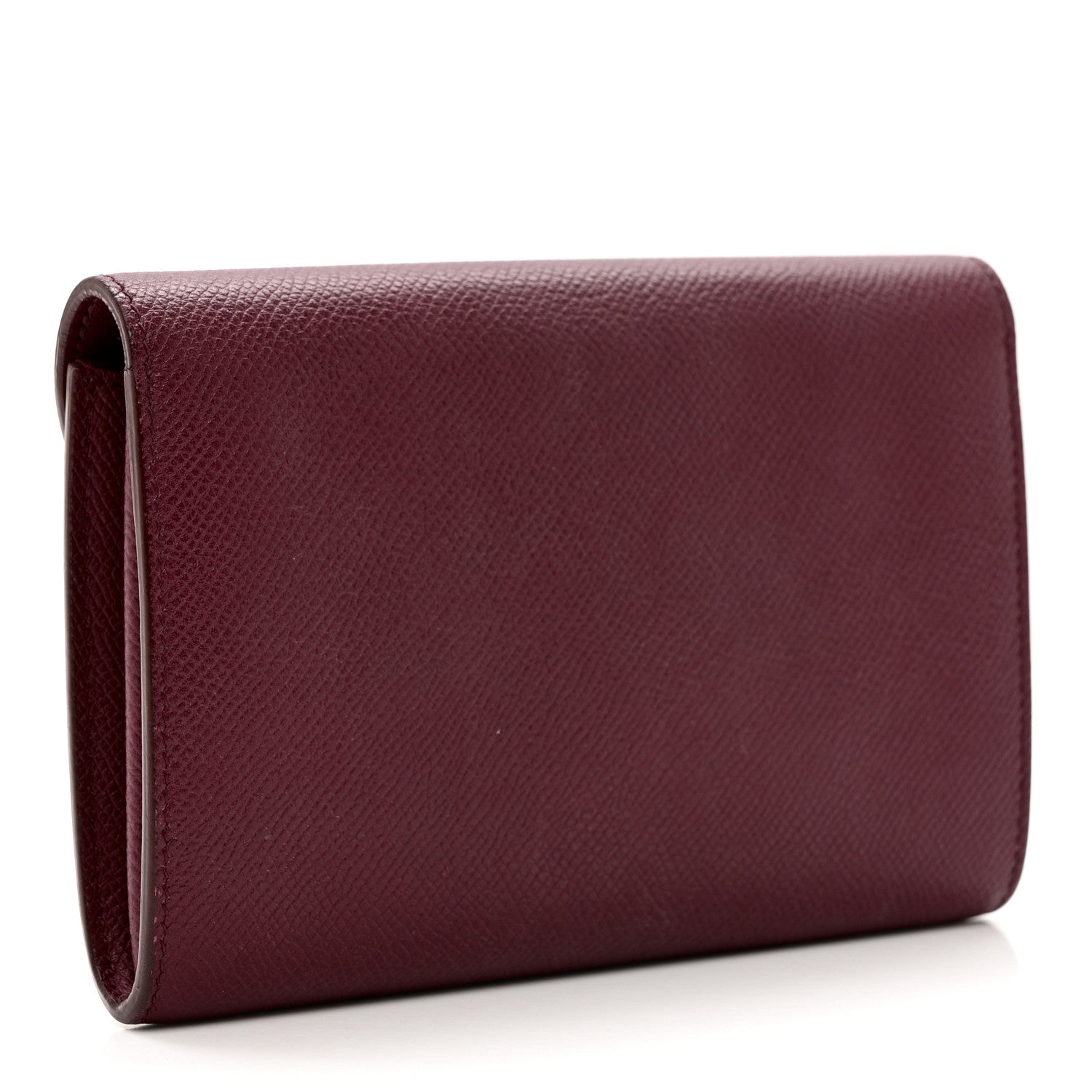 Celine Grained Calfskin Medium Trotteur Multifunction Flap Wallet Plum 3 of 7