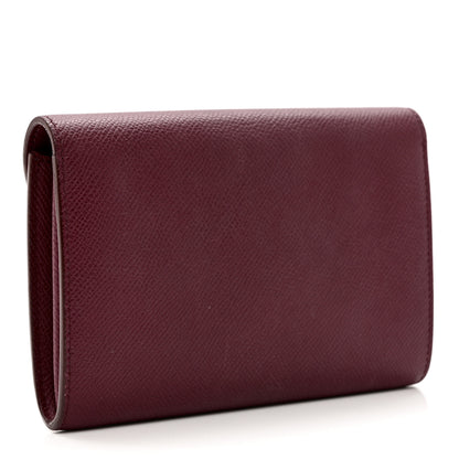 Celine Grained Calfskin Medium Trotteur Multifunction Flap Wallet Plum 3 of 7