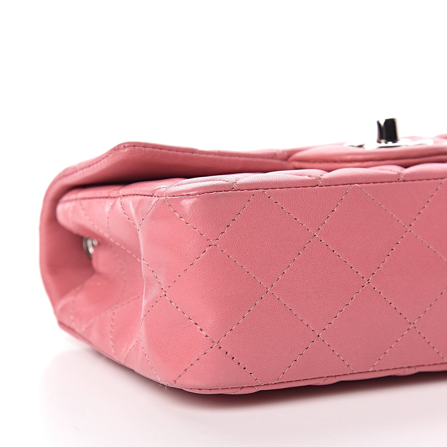 Chanel Lambskin Quilted Mini Rectangular Flap Pink 9 of 10