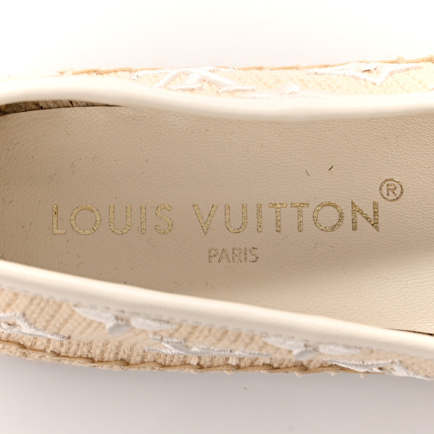 Cotton Monogram Embroidered Starboard Espadrille Flats 41 Beige White