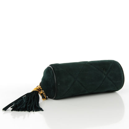 Chanel Suede Small Tassel Shoulder Bag Green 4 of 8