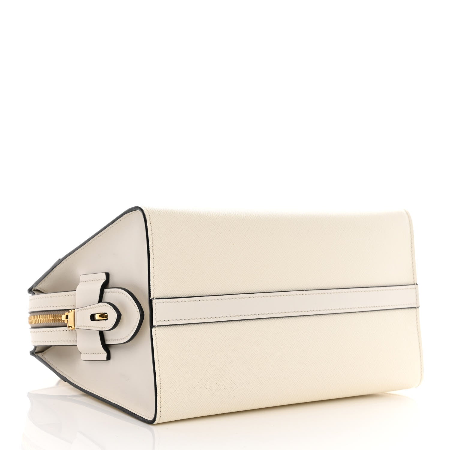Prada Saffiano City Calfskin Bibliothèque Top Handle White 4 of 13