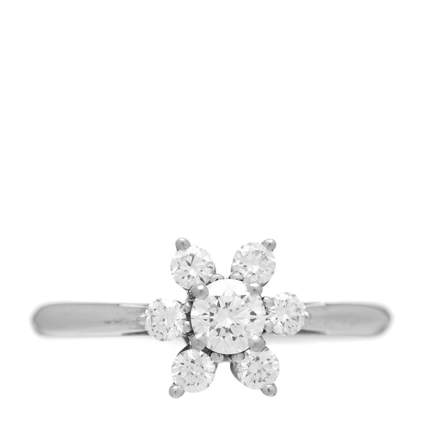Platinum Diamond Flower Ring 50 5.5
