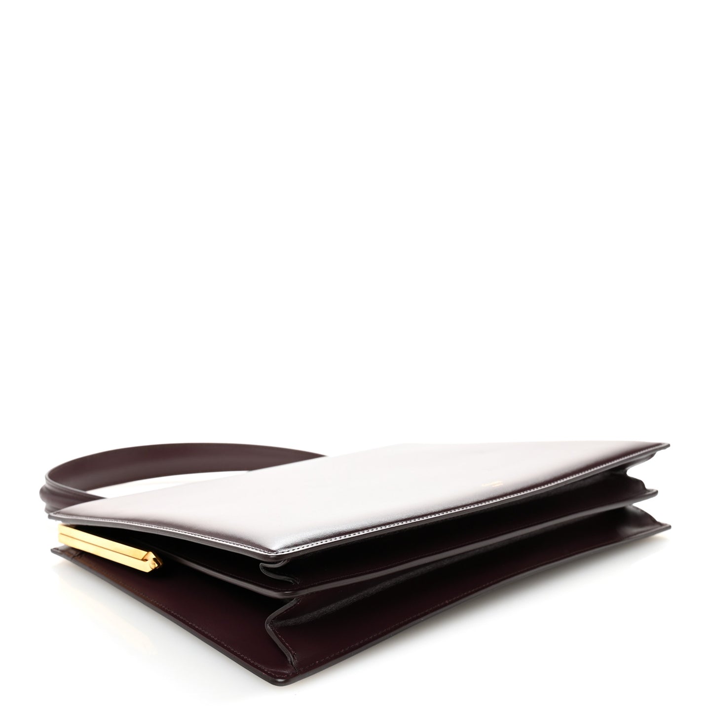 Patina Box Calfskin Medium Clasp Bag Bordeaux