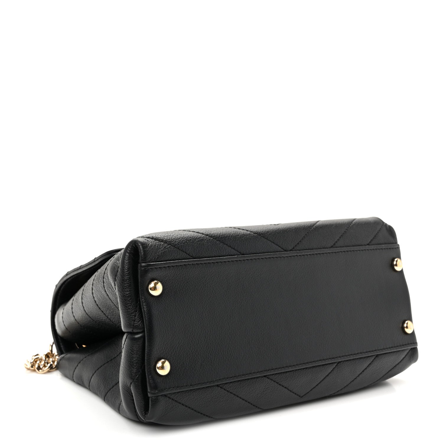Chanel Grained Calfskin Small Chevron Chic Top Handle Flap Black 4 of 12