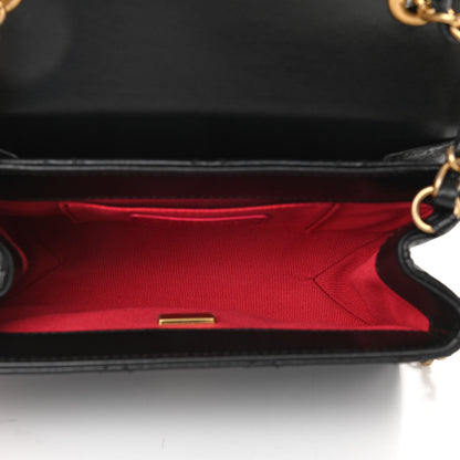 Chanel Lambskin Quilted Diamond Lock Flap Black 5 of 11