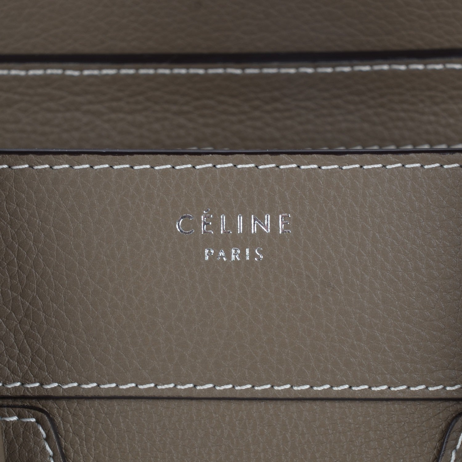 Celine Drummed Calfskin Mini Luggage Souris 9 of 9