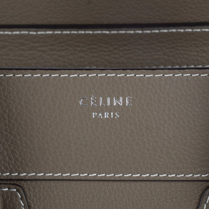 Celine Drummed Calfskin Mini Luggage Souris 9 of 9