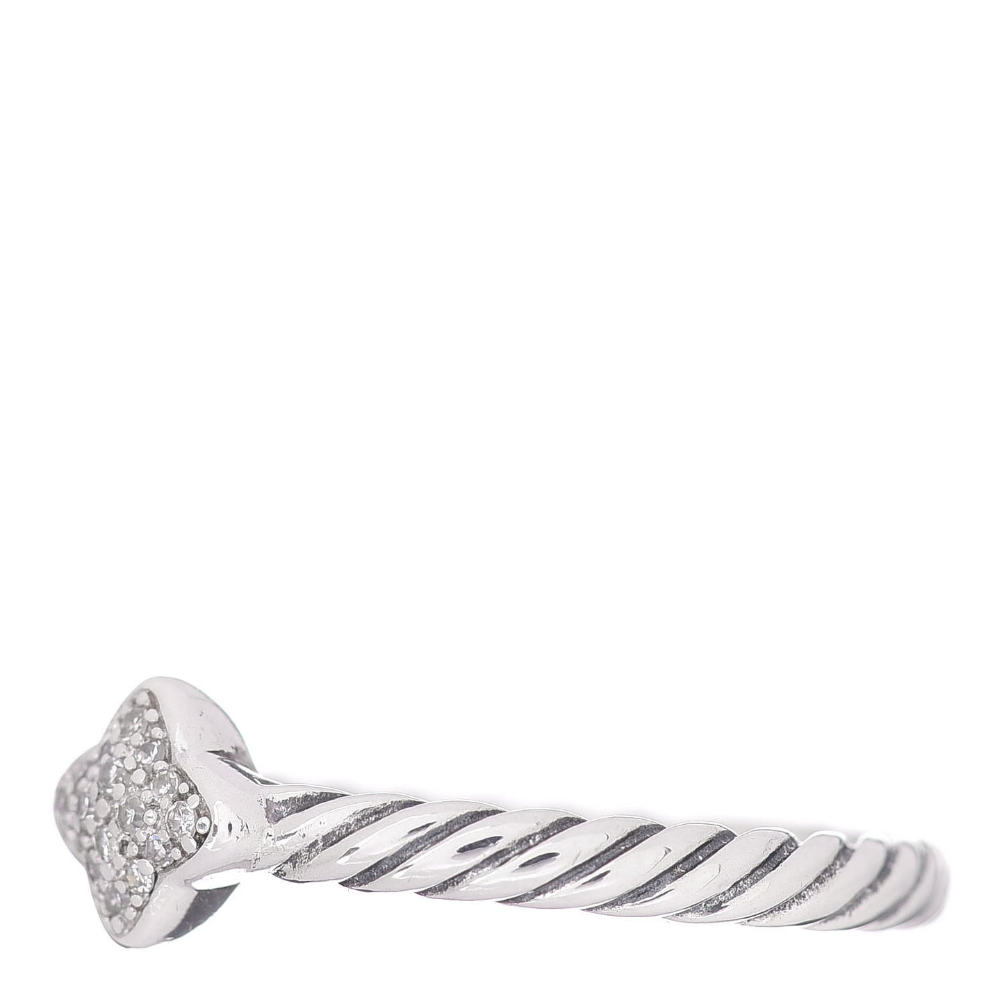 Sterling Silver Diamond Quatrefoil Ring 53 6.5