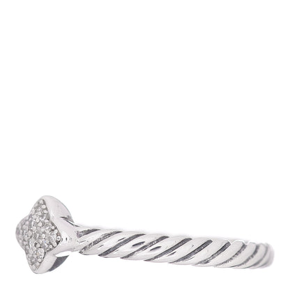 David Yurman Sterling Silver Diamond Quatrefoil Ring 53 6.5 3 of 5