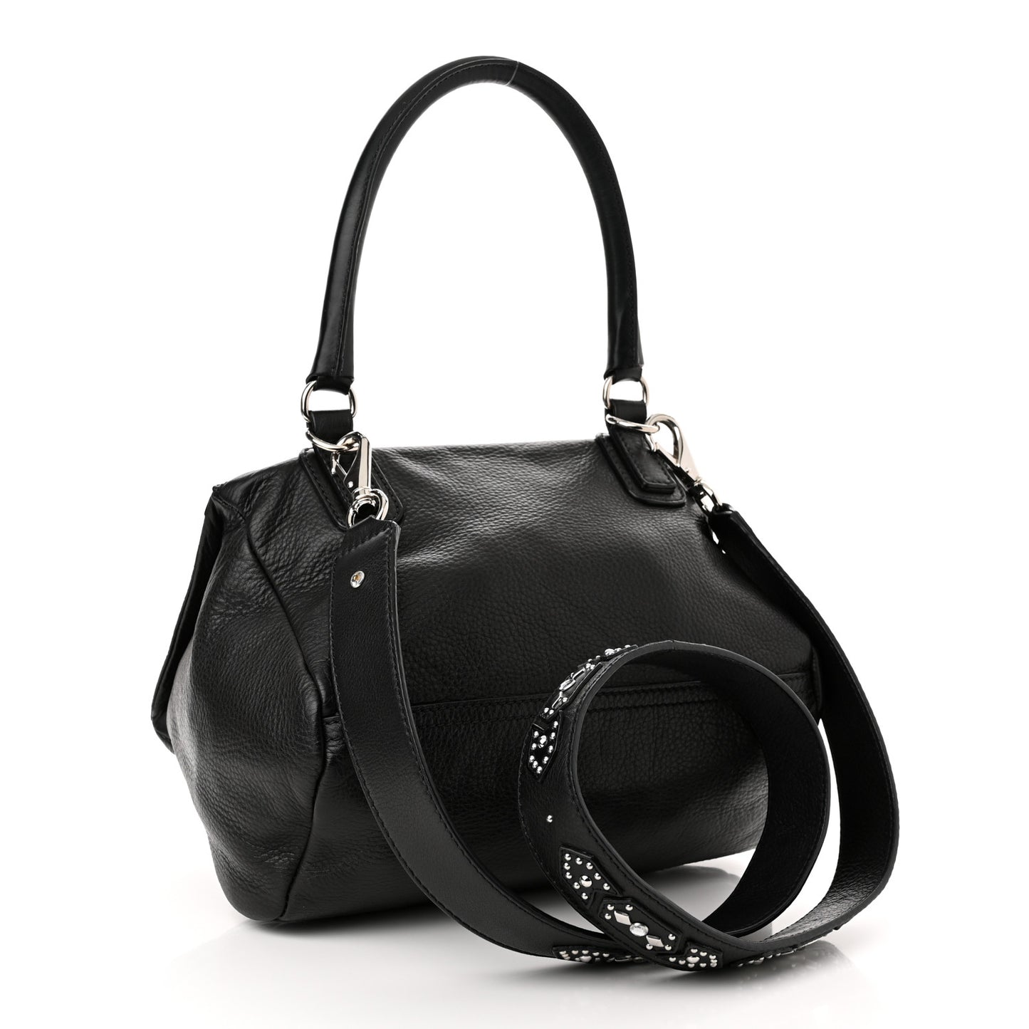 Calfskin Studded Small Pandora Black