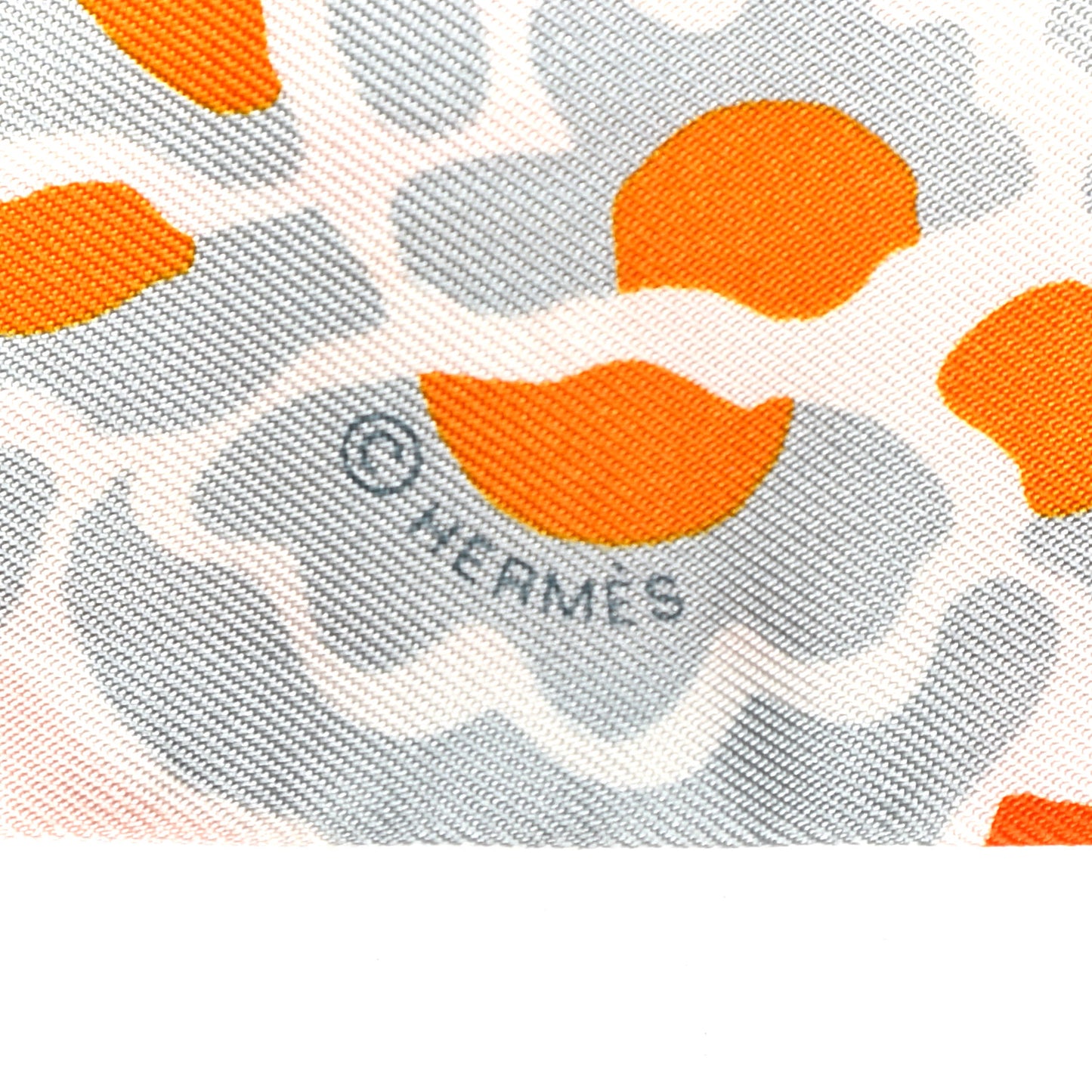 Silk Bingata Twilly Orange Rose Gris