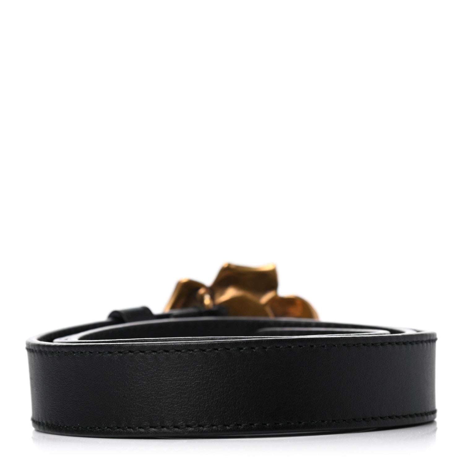 Gucci Calfskin Metal Flower Interlocking G Belt 80 32 Black 2 of 4