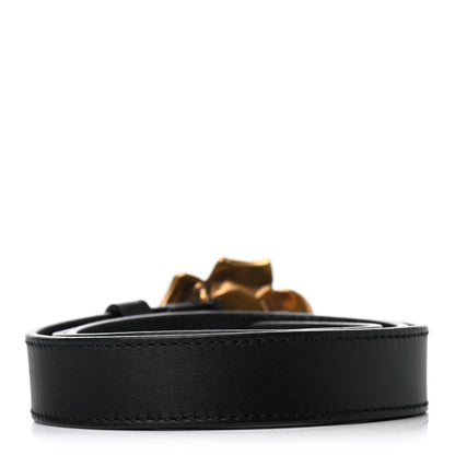 Gucci Calfskin Metal Flower Interlocking G Belt 80 32 Black 2 of 4